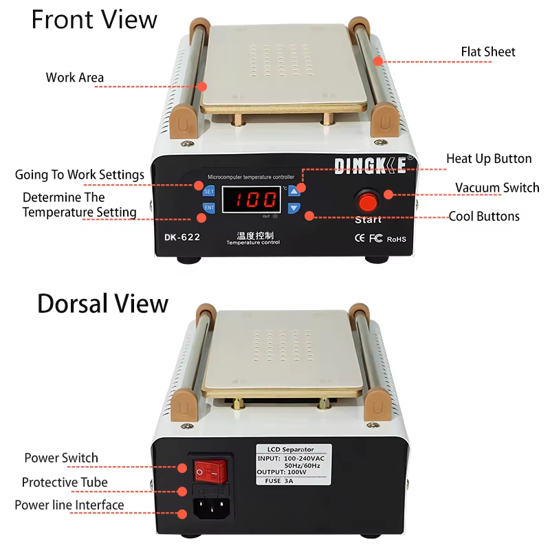 Partition Screen Divider - 7 Inch LCD Screen Separator Heating