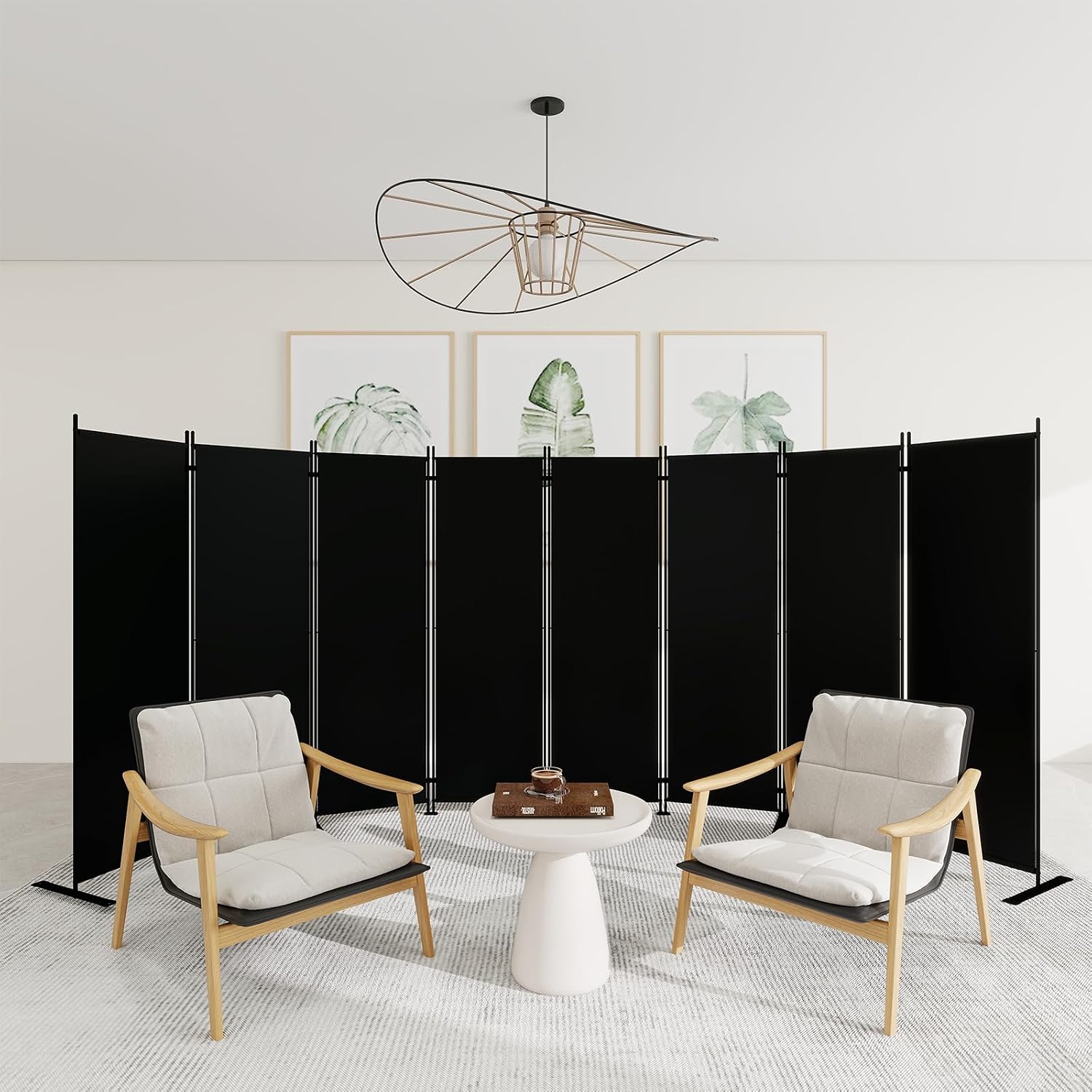 Partition Screen Divider - 8 Panel Folding Room Divider 6ft