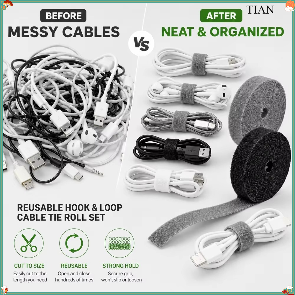 1PC Reusable Cable Tie Roll Cu - Desk Organizer review and price
